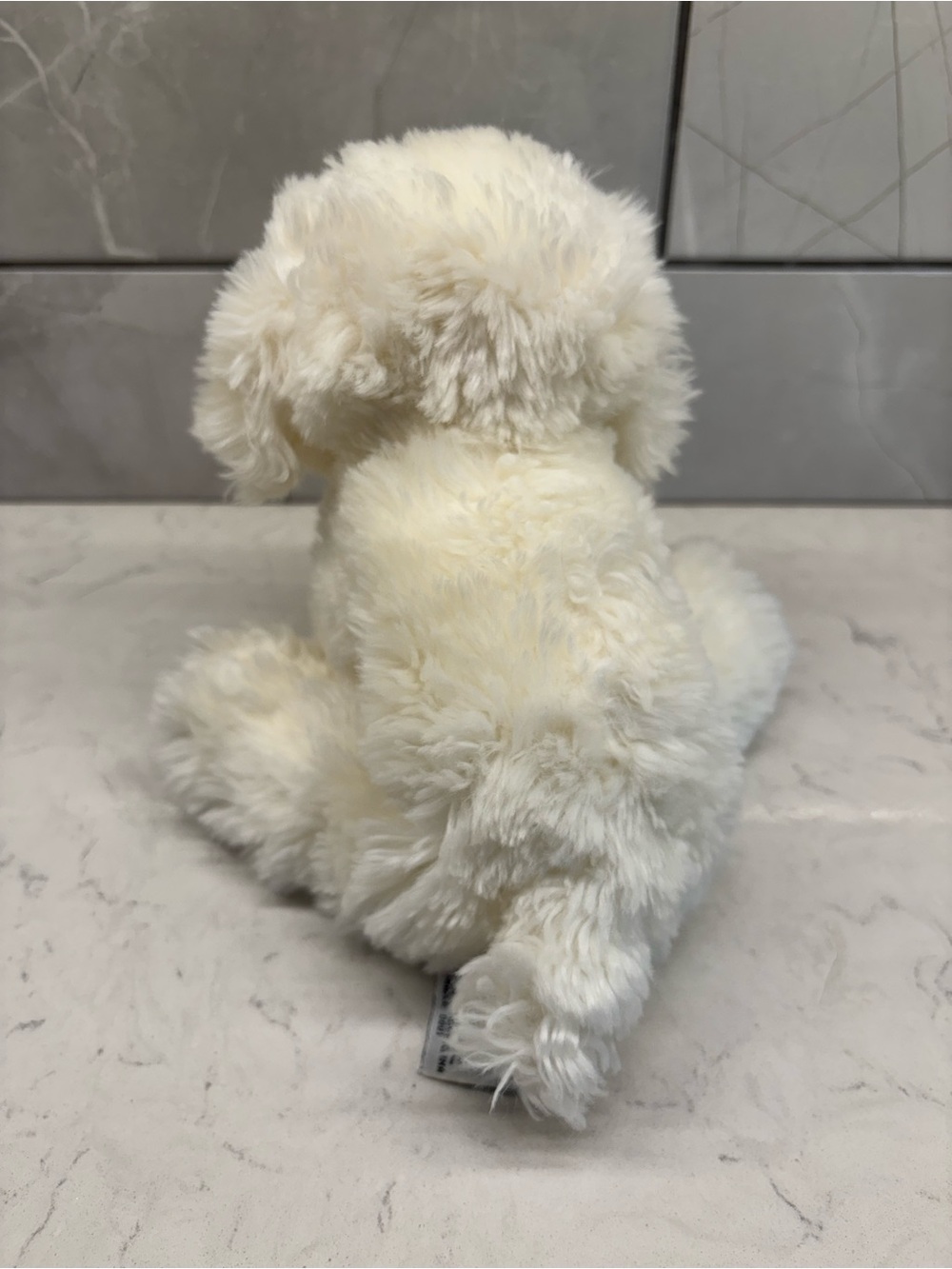 RUSS BERRIE Muffin White Fluffy Plush Puppy Dog Hard Eyes Nose Bichon Frise - Picture 3 of 9